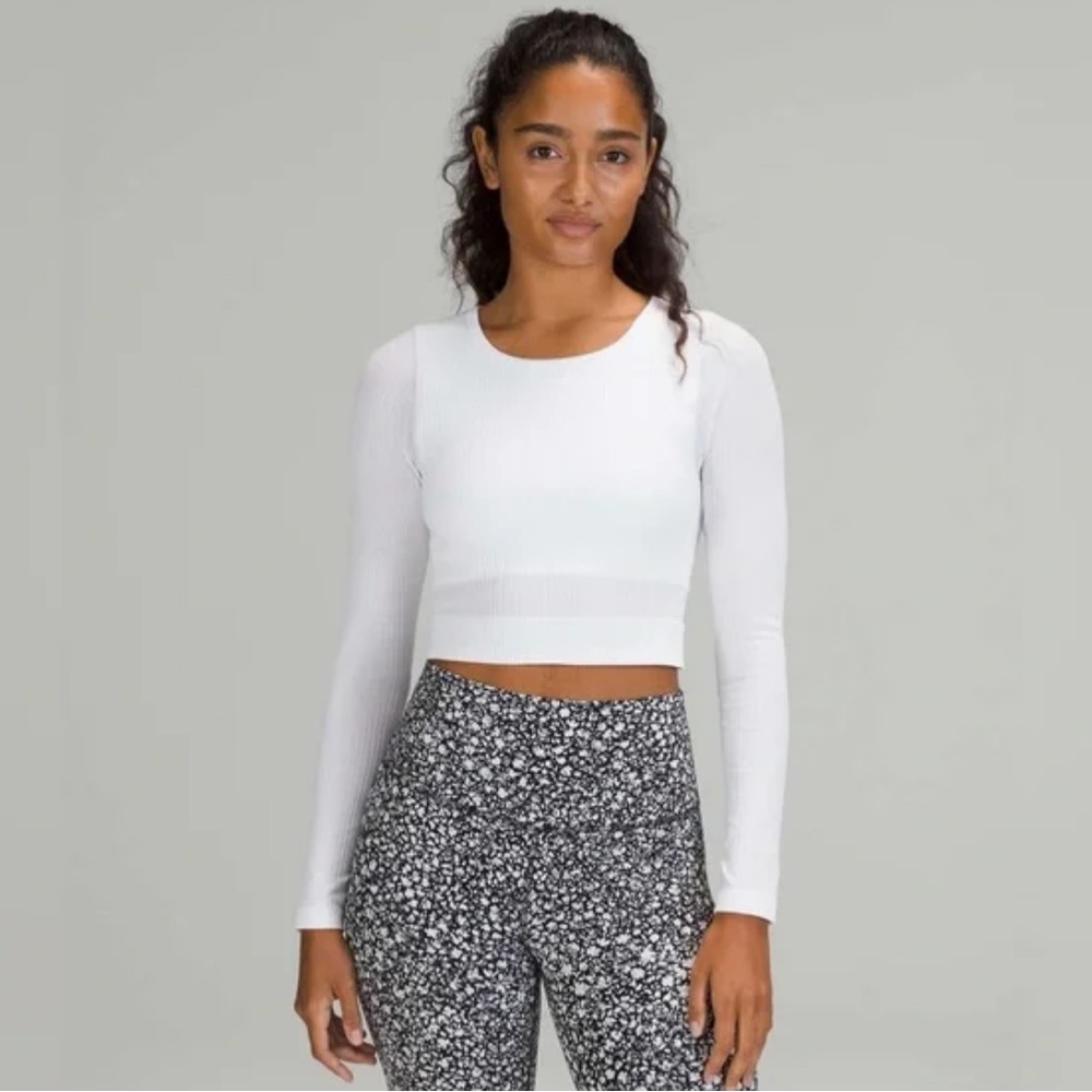 NWT lululemon ebb to street long sleeve - white